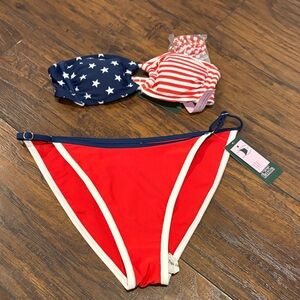 Wild Fable Red and Blue Star Bikini Set NWT